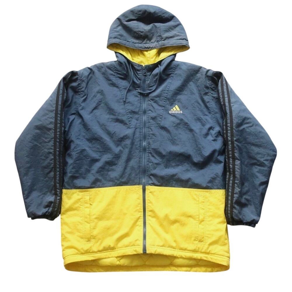 Vintage Adidas winter jacket full zip embroidered logo back 90s streetwear XL